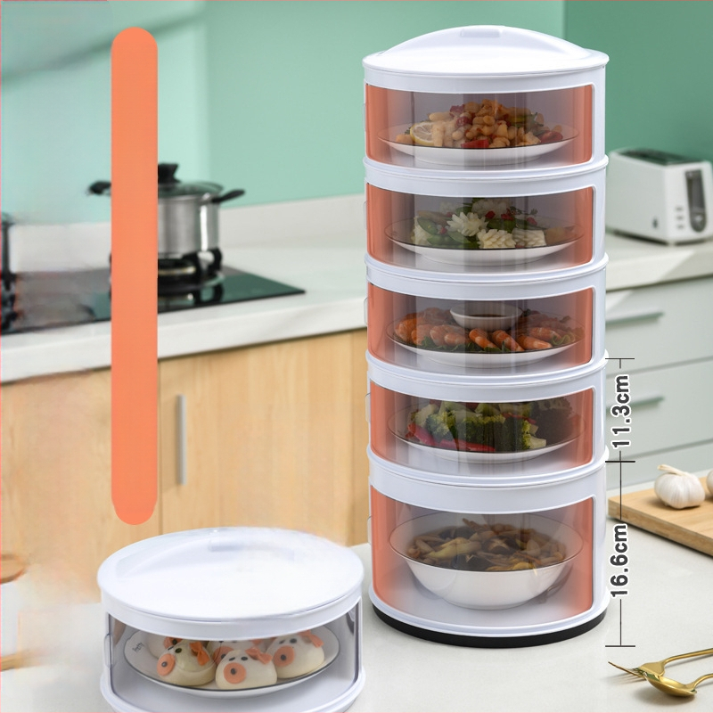 Пластмасов многослоен капак за храна за кухнята — поддържа топлината, прахоустойчиво съхранение на остатъци