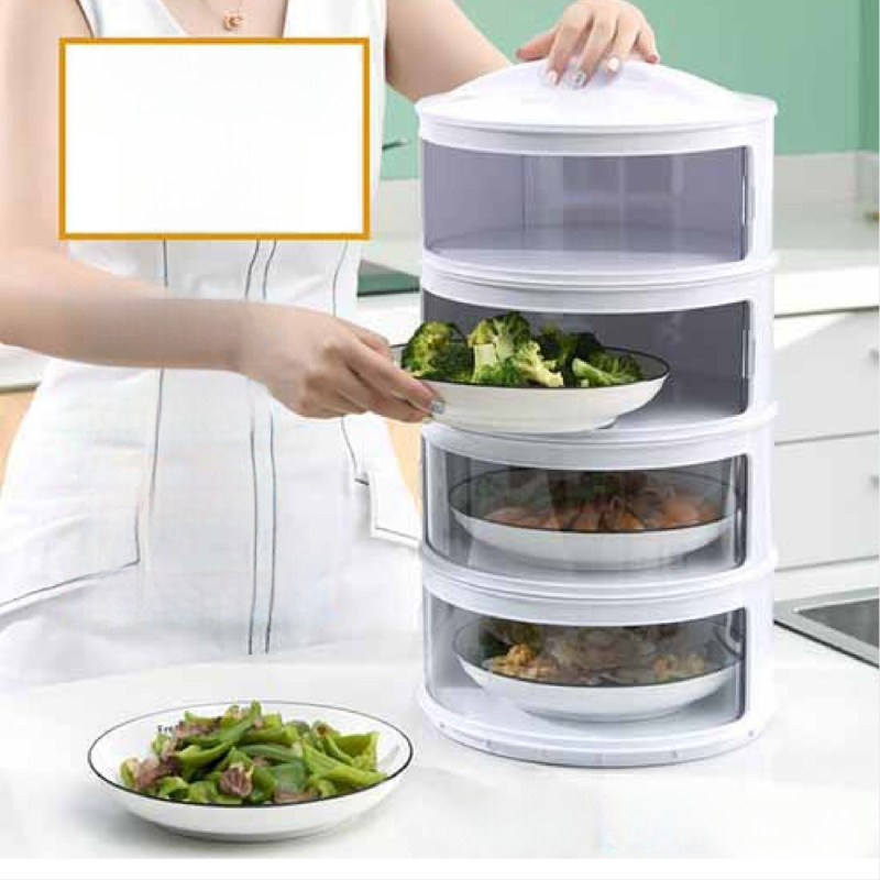 Пластмасов многослоен капак за храна за кухнята — поддържа топлината, прахоустойчиво съхранение на остатъци