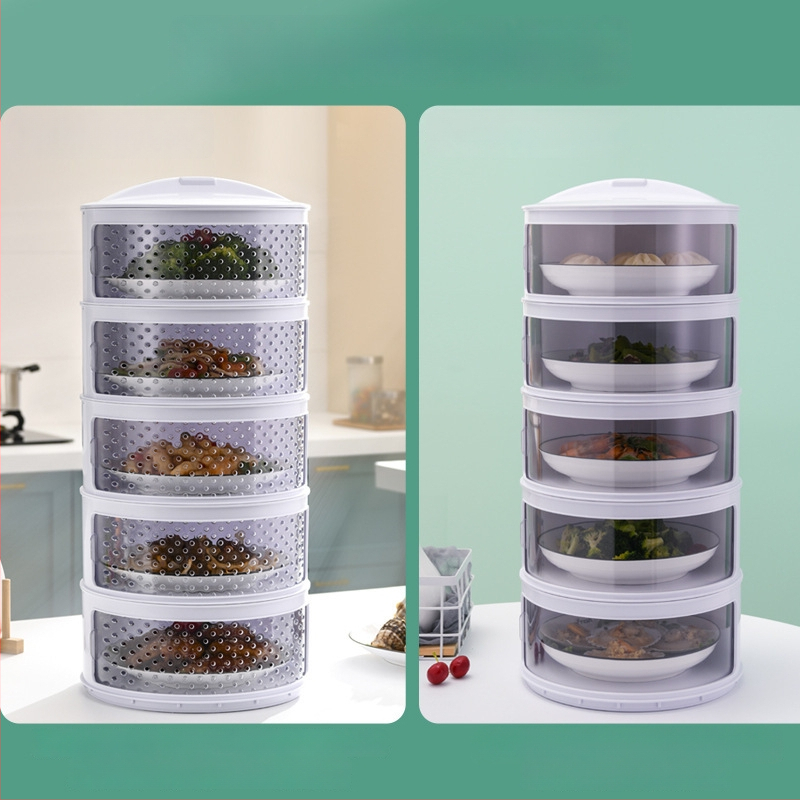 Пластмасов многослоен капак за храна за кухнята — поддържа топлината, прахоустойчиво съхранение на остатъци