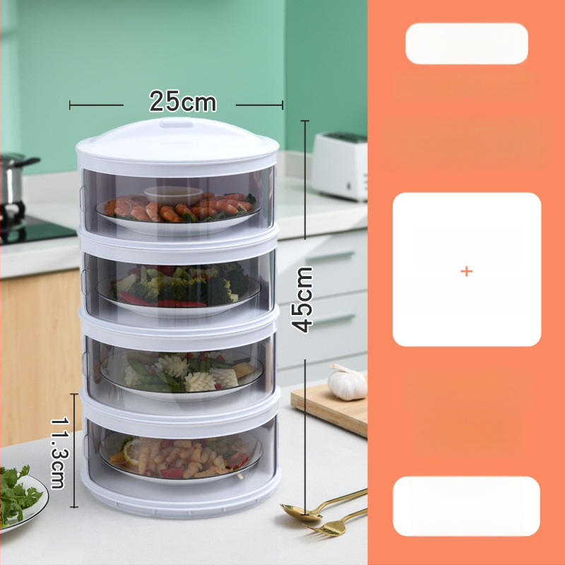 Пластмасов многослоен капак за храна за кухнята — поддържа топлината, прахоустойчиво съхранение на остатъци
