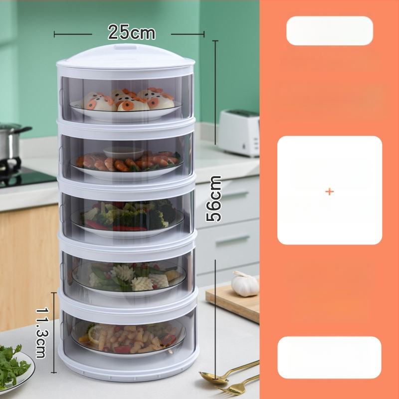 Пластмасов многослоен капак за храна за кухнята — поддържа топлината, прахоустойчиво съхранение на остатъци