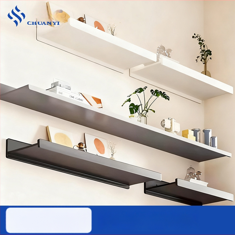 Falra szerelhető polc space alumíniumból, négyszögletes, 1 réteg, sütőfesték felület, fúrás nélküli szerelés