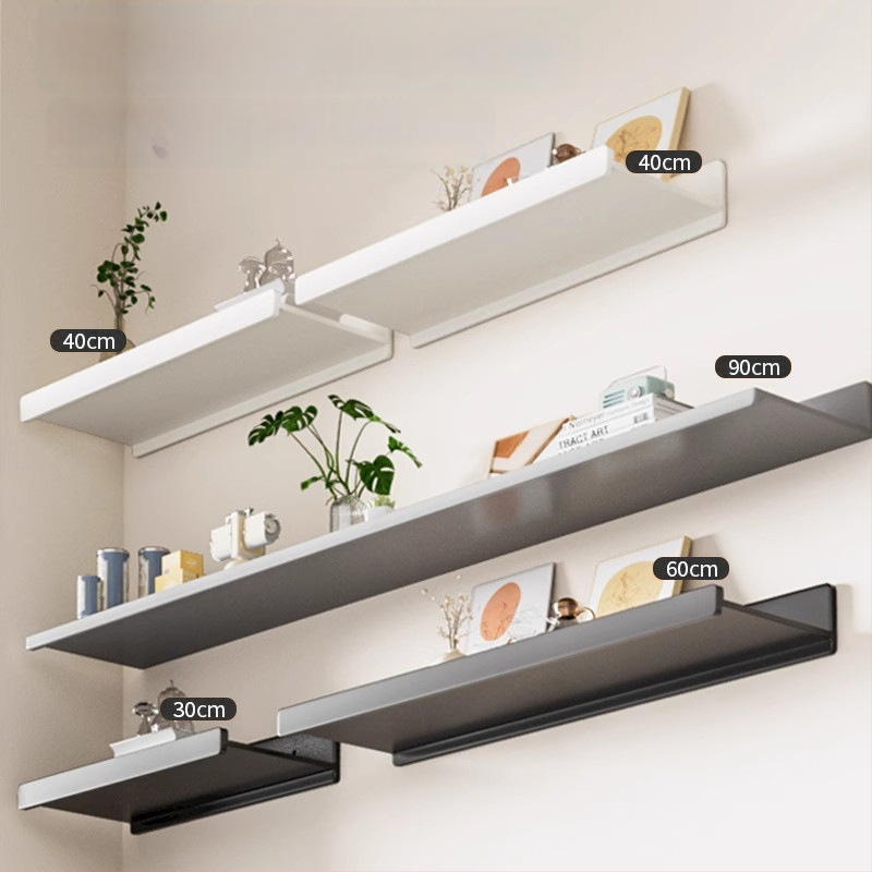 Falra szerelhető polc space alumíniumból, négyszögletes, 1 réteg, sütőfesték felület, fúrás nélküli szerelés