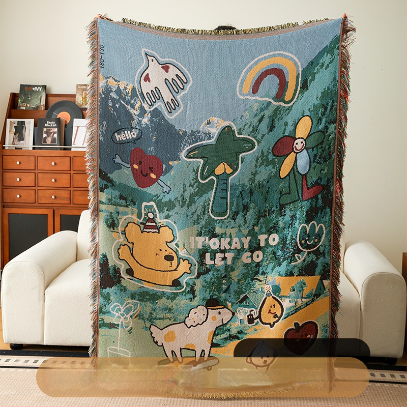 Американски стил покривка за маса за открито, правоъгълна, полиестер, Cartoon/Anime модел