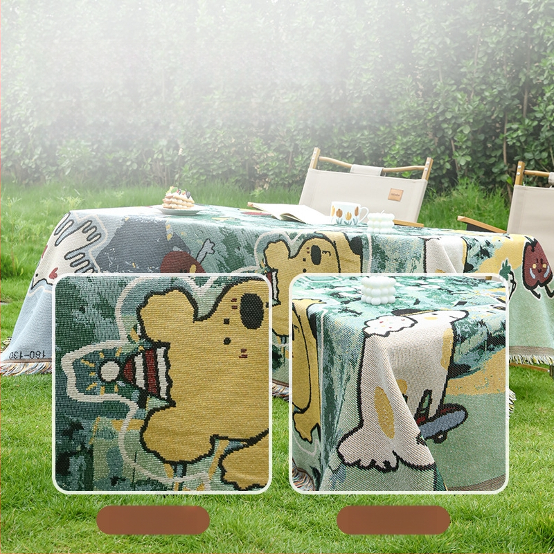 Американски стил покривка за маса за открито, правоъгълна, полиестер, Cartoon/Anime модел