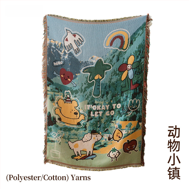 Американски стил покривка за маса за открито, правоъгълна, полиестер, Cartoon/Anime модел