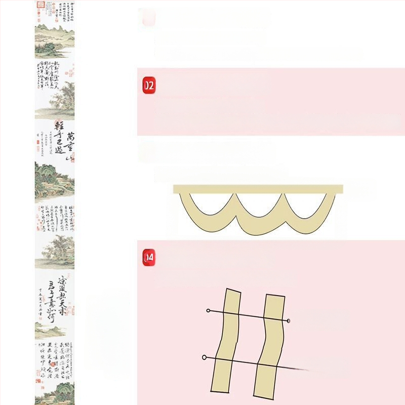 Гоблен: дизайн с китайския стил на калиграфска тушена картина; материал: химическо влакно; съдържание на памук 30–40%; подходящ за дневна