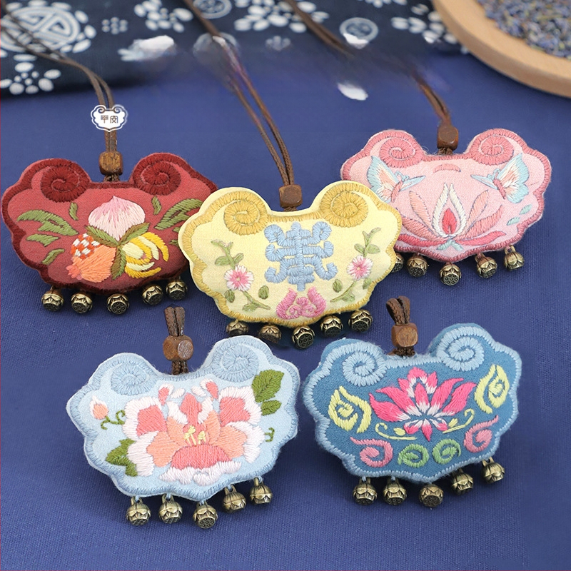 Комплект за бродиране с кръстат бод – нов китайски стил, лен, празничен мотив, друг вид бродерия