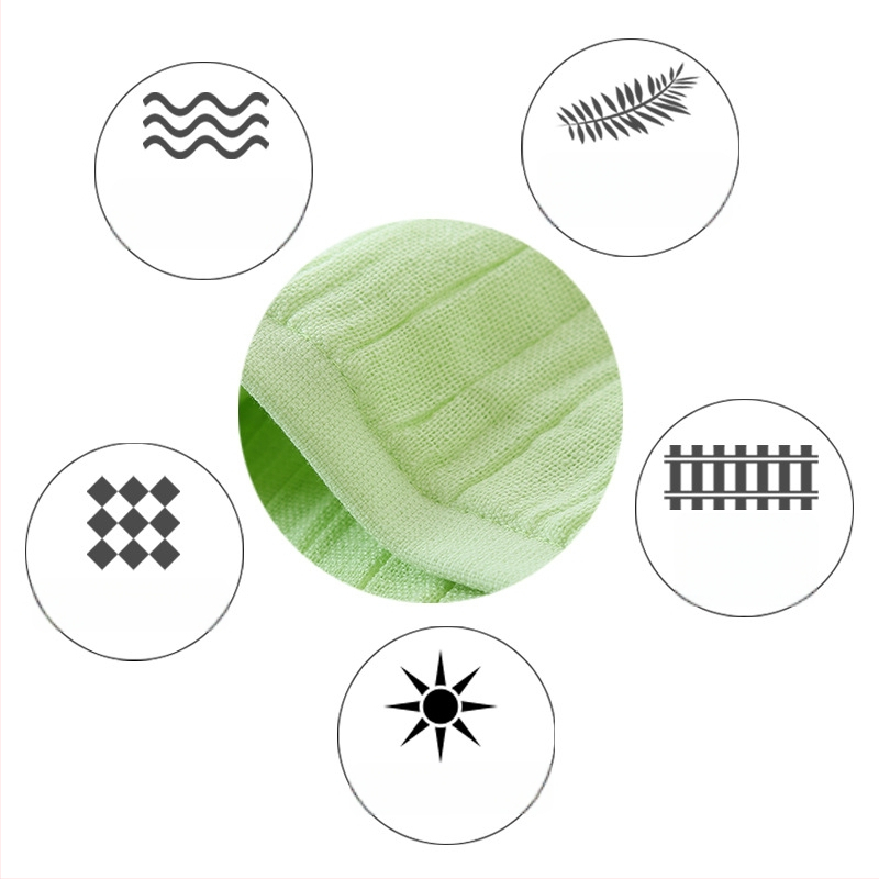 5 rétegű tiszta pamut géz törölköző, testre szabható, hajlított szegéllyel, logó nyomás elérhető