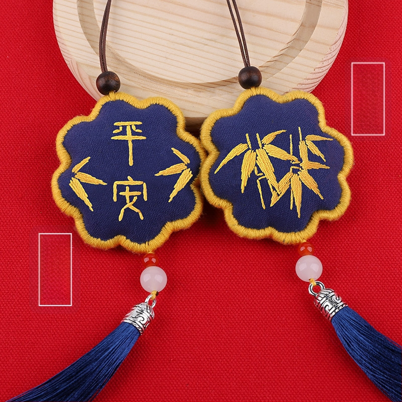 Комплект за су бродерия (кръстосан шев) – талисман за мир за закачване в кола, за начинаещи; полиестерна тъкан, китайски класически стил