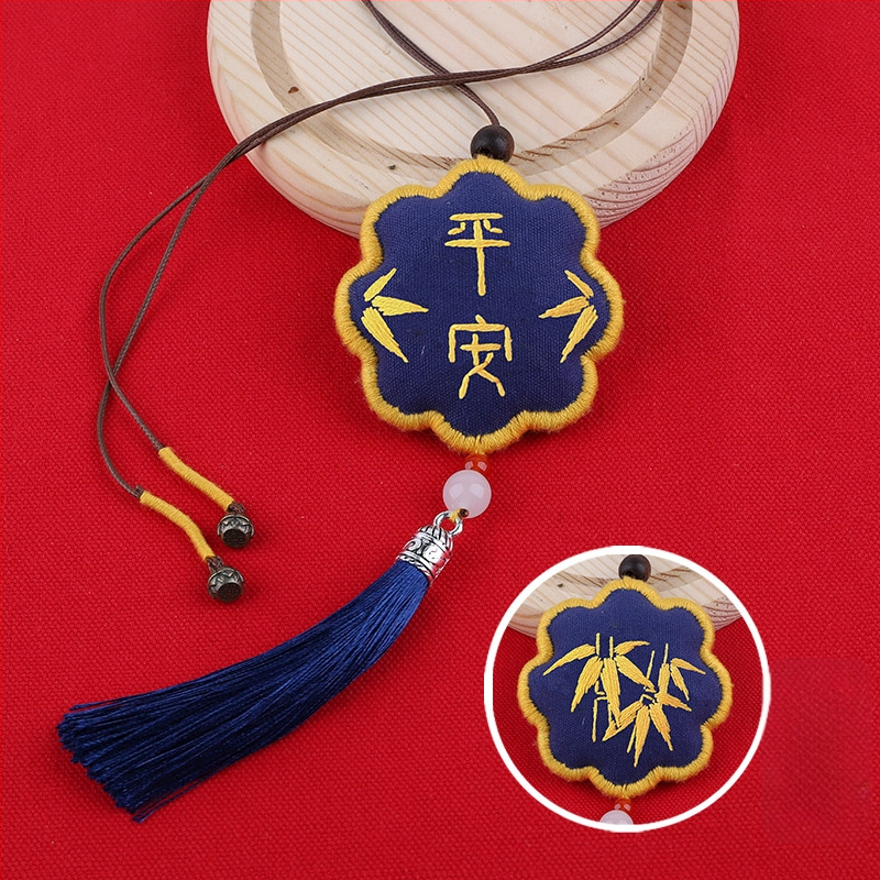 Комплект за су бродерия (кръстосан шев) – талисман за мир за закачване в кола, за начинаещи; полиестерна тъкан, китайски класически стил