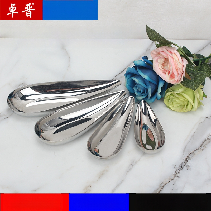 Zhuo Jin плодово плато от неръждаема стомана, десертно сервиране, модерен стил, първокласно качество, лицензирана частна марка