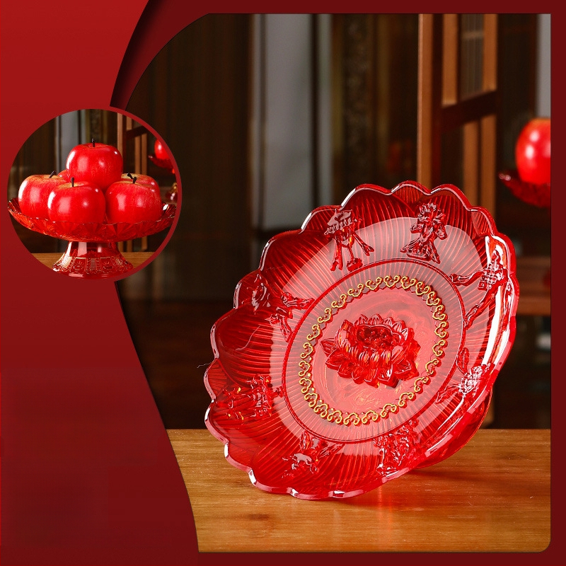 Plastikinė vaisių lėkštė kinų stiliaus budistiniams aukojimams Guanyinui, namų dekorui, neimportuota, ne dovana.