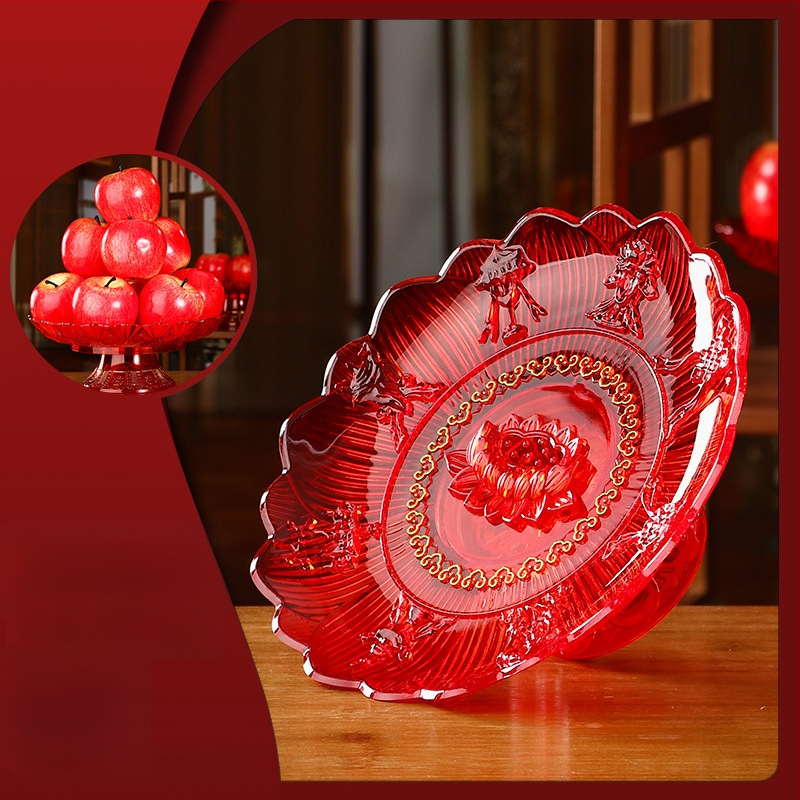 Plastikinė vaisių lėkštė kinų stiliaus budistiniams aukojimams Guanyinui, namų dekorui, neimportuota, ne dovana.