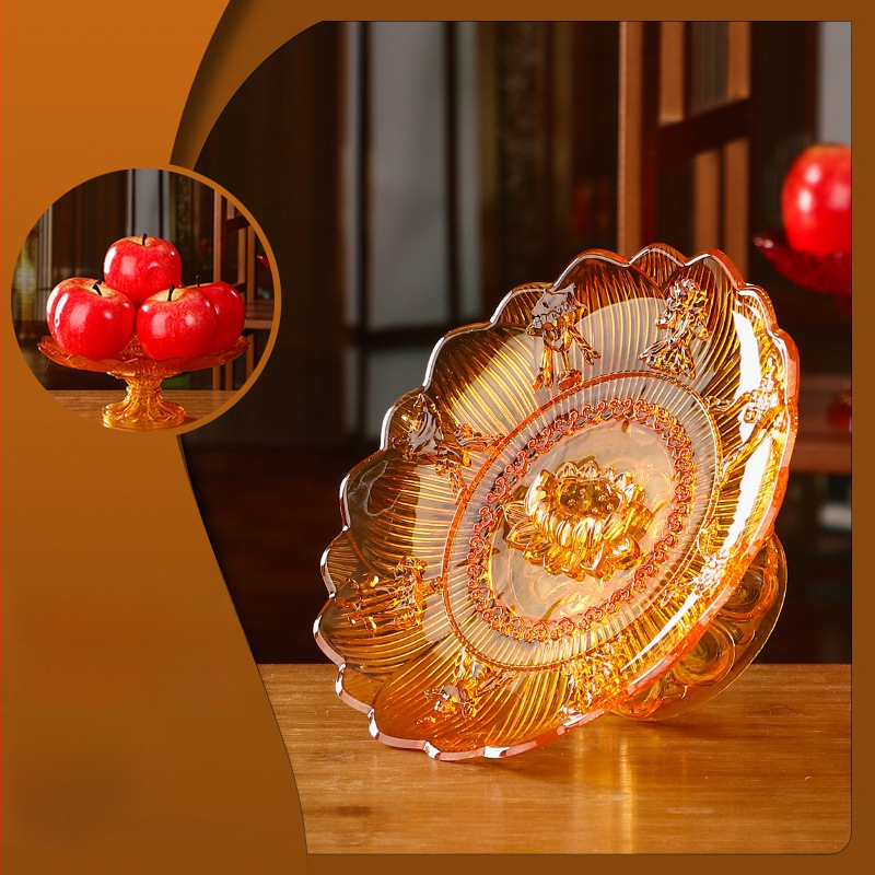 Plastikinė vaisių lėkštė kinų stiliaus budistiniams aukojimams Guanyinui, namų dekorui, neimportuota, ne dovana.