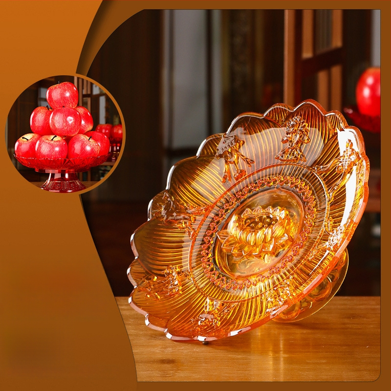 Plastikinė vaisių lėkštė kinų stiliaus budistiniams aukojimams Guanyinui, namų dekorui, neimportuota, ne dovana.