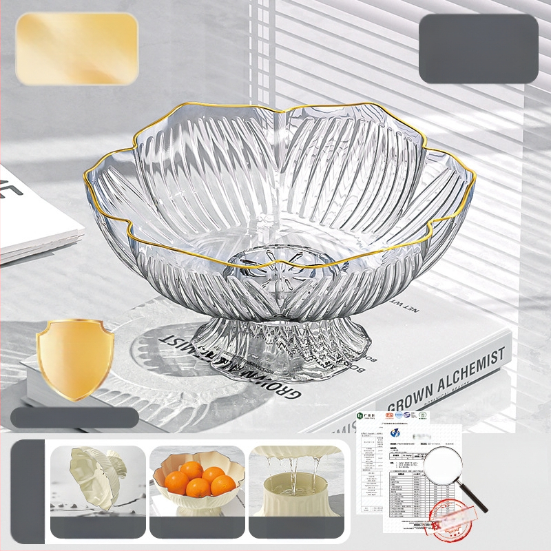 Youjin пластмасов поднос за плодове на крака – стил light luxury ретро, плодова чиния за холна маса