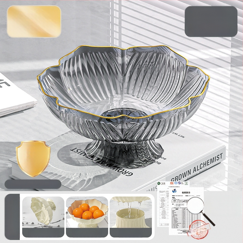 Youjin пластмасов поднос за плодове на крака – стил light luxury ретро, плодова чиния за холна маса