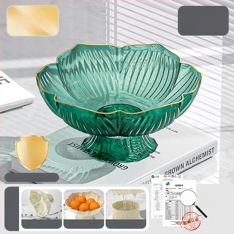 Youjin пластмасов поднос за плодове на крака – стил light luxury ретро, плодова чиния за холна маса