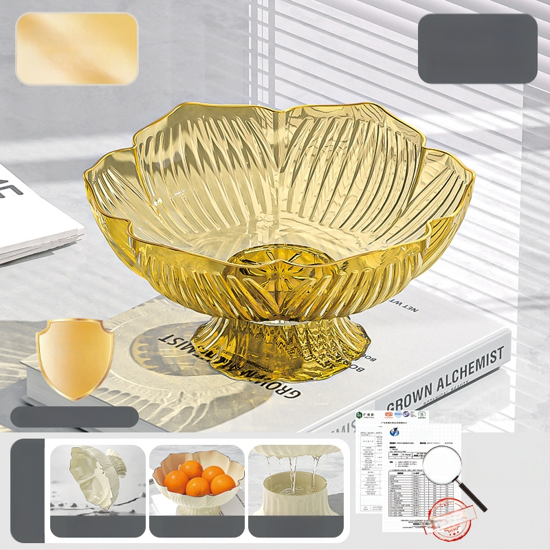 Youjin пластмасов поднос за плодове на крака – стил light luxury ретро, плодова чиния за холна маса