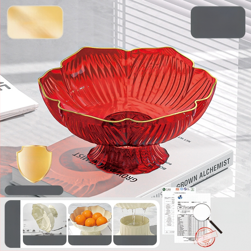 Youjin пластмасов поднос за плодове на крака – стил light luxury ретро, плодова чиния за холна маса