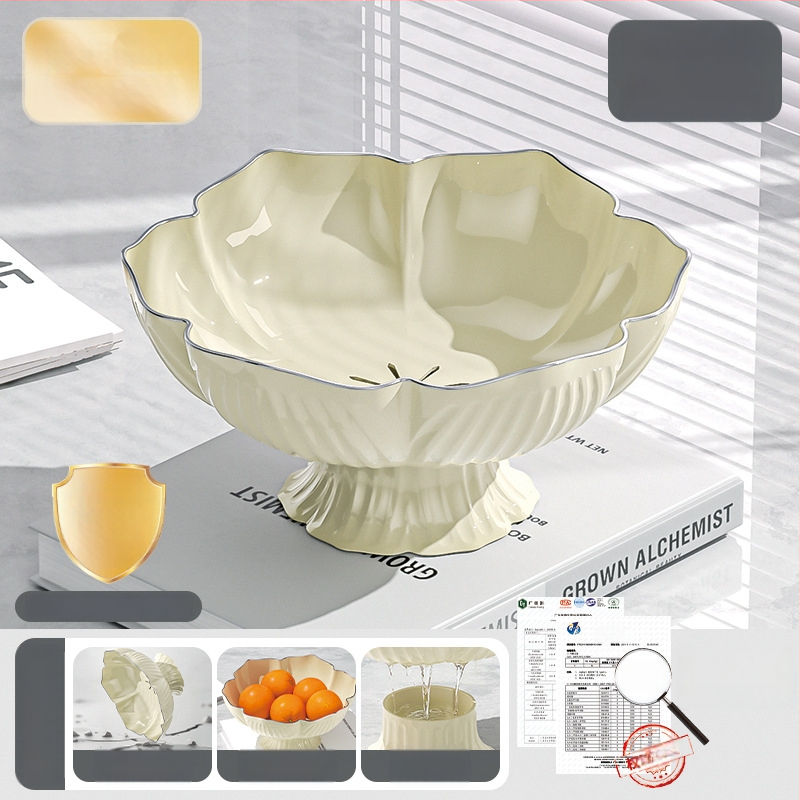 Youjin пластмасов поднос за плодове на крака – стил light luxury ретро, плодова чиния за холна маса