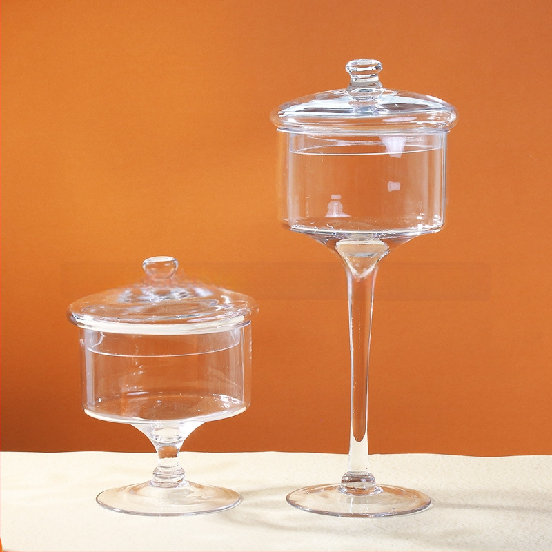 Стъклена чиния за плодове в европейски стил — прозрачна платформа за торти и десерти, витрина за плодове, марка Qingyun, стил прост, стартирала през есен 2013