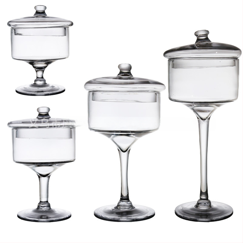 Стъклена чиния за плодове в европейски стил — прозрачна платформа за торти и десерти, витрина за плодове, марка Qingyun, стил прост, стартирала през есен 2013