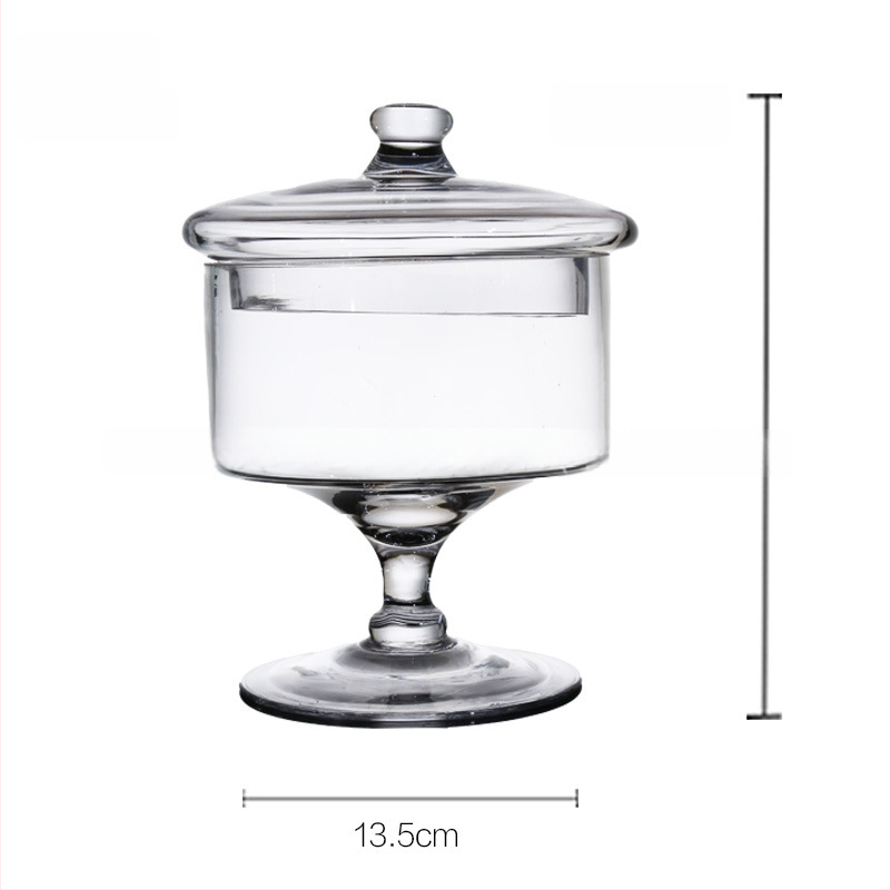 Стъклена чиния за плодове в европейски стил — прозрачна платформа за торти и десерти, витрина за плодове, марка Qingyun, стил прост, стартирала през есен 2013