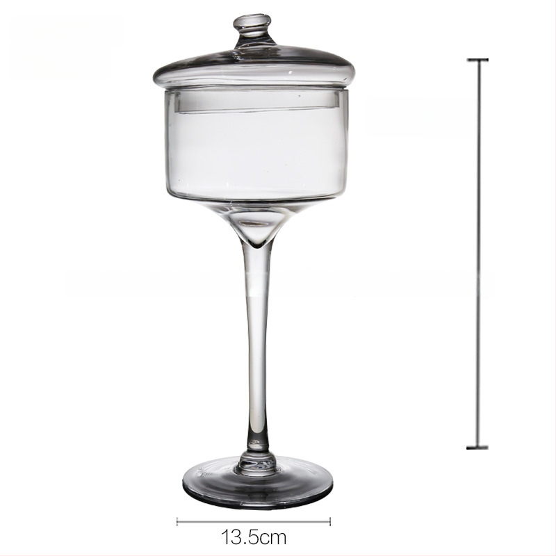 Стъклена чиния за плодове в европейски стил — прозрачна платформа за торти и десерти, витрина за плодове, марка Qingyun, стил прост, стартирала през есен 2013