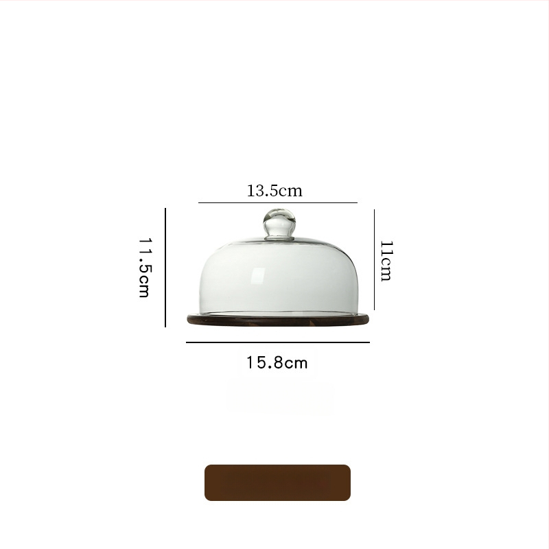 Плодова чиния с капаче от стъкло върху ретро дървена подложка — Wooden Craftsman, стартира през 2023 г., първокласно качество