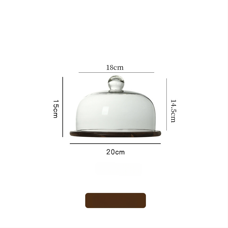 Плодова чиния с капаче от стъкло върху ретро дървена подложка — Wooden Craftsman, стартира през 2023 г., първокласно качество