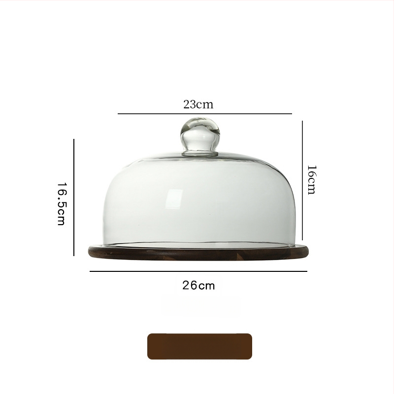 Плодова чиния с капаче от стъкло върху ретро дървена подложка — Wooden Craftsman, стартира през 2023 г., първокласно качество