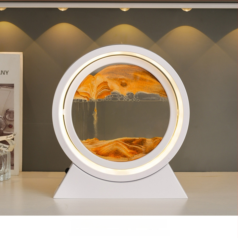 Mervis smilšu stundas pulkstenis ar smilšu gleznojumu, roku darbs, mūsdienīgs minimālisma interjera dekors dzīvojamajai istabai un birojam, lieliska dāvana jaunajai mājai