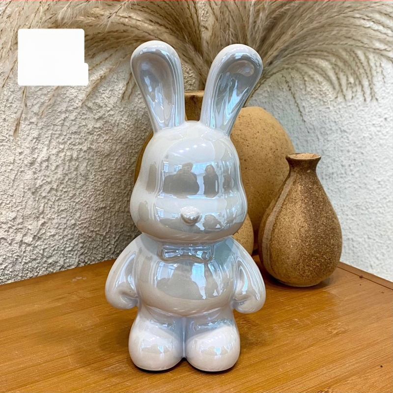 Keramikas truša naudas uzglabāšanas dekora figūriņa dzīvojamajai istabai — vienkāršs moderns stils, elektroplēšanas pārklājums, dāvana dzimšanas dienā