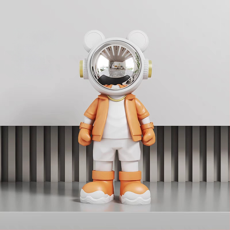 Astronauta uz galda dekoratīvā figūra – Yifang Home, sveķi, mūsdienīgs minimālisma stils, roku krāsots, FKD6377