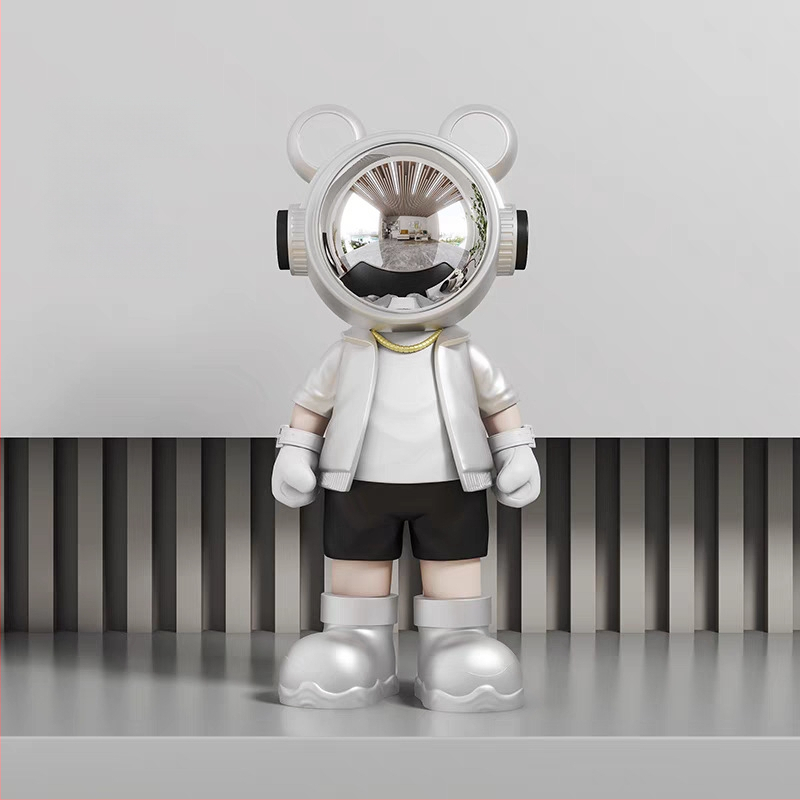 Astronauta uz galda dekoratīvā figūra – Yifang Home, sveķi, mūsdienīgs minimālisma stils, roku krāsots, FKD6377