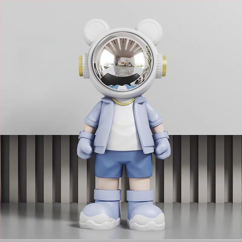 Astronauta uz galda dekoratīvā figūra – Yifang Home, sveķi, mūsdienīgs minimālisma stils, roku krāsots, FKD6377