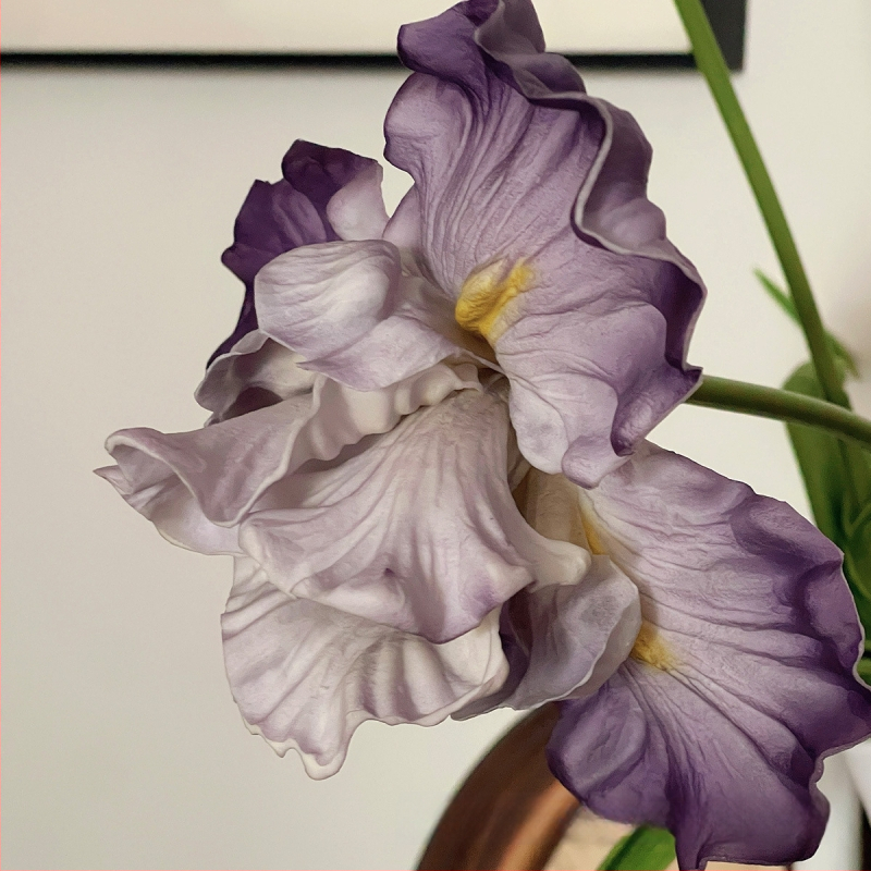 Dirbtinis irisas žiedas, PU medžiaga, rankų darbo ir dažytas, namų dekorui ir fotografijos rekvizitams