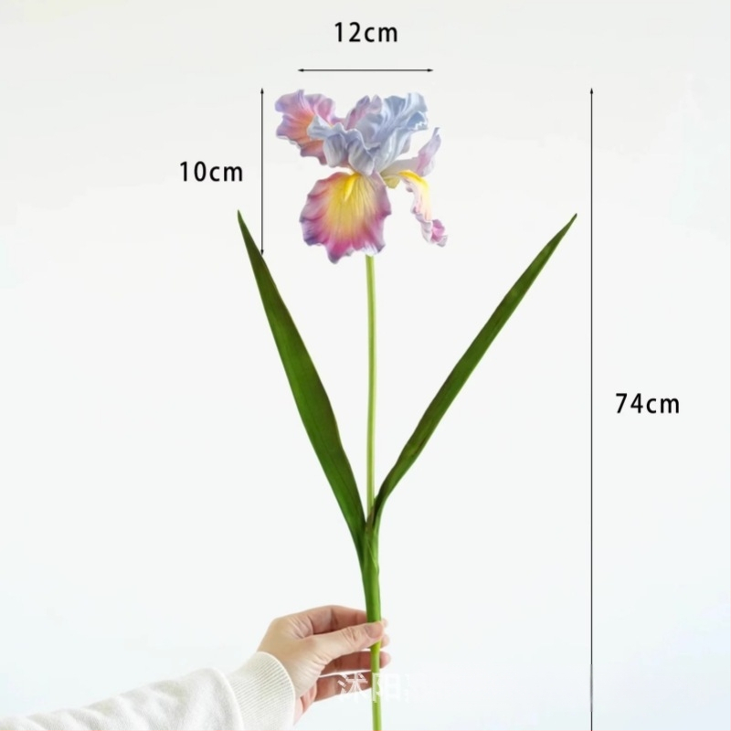 Dirbtinis irisas žiedas, PU medžiaga, rankų darbo ir dažytas, namų dekorui ir fotografijos rekvizitams