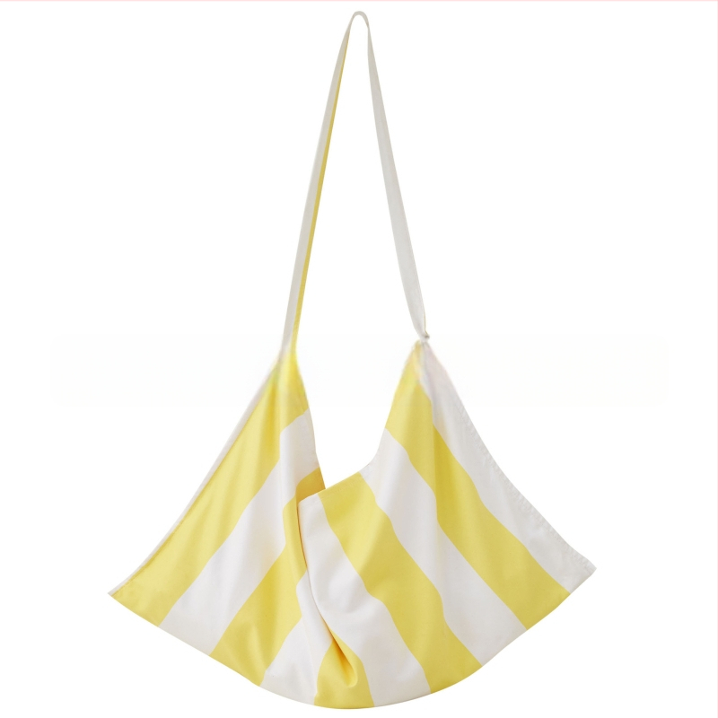 Csíkos nyomtatású strandtörölköző, mikroszálas 150D, 140–170 g, poliészter-poliamid keverék, testreszabható nyomtatás