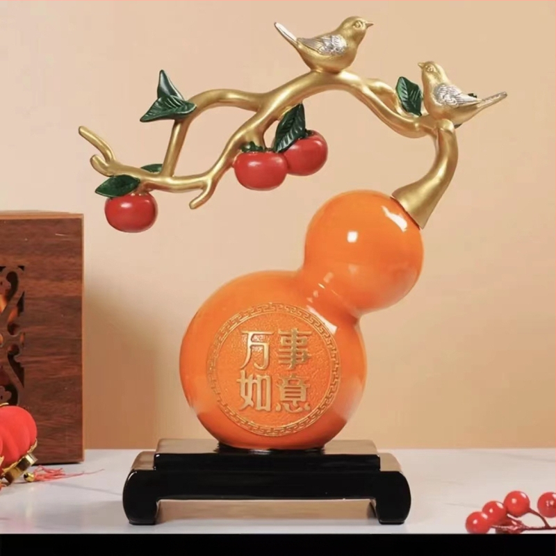 Dekoratīvs priekšmets jaunā ķīniešu stilā – sveķu materiāls, gravēts, rokām darināts un rokām apgleznotots