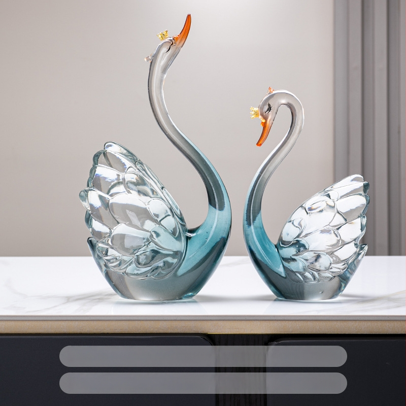 Pāris sveķa gulbju dekoratīvi, rokām darināti, mūsdienīgs minimālisma stils, mājas dekoram dzīvojamā istabā (TV skapītis/vīna skapītis)