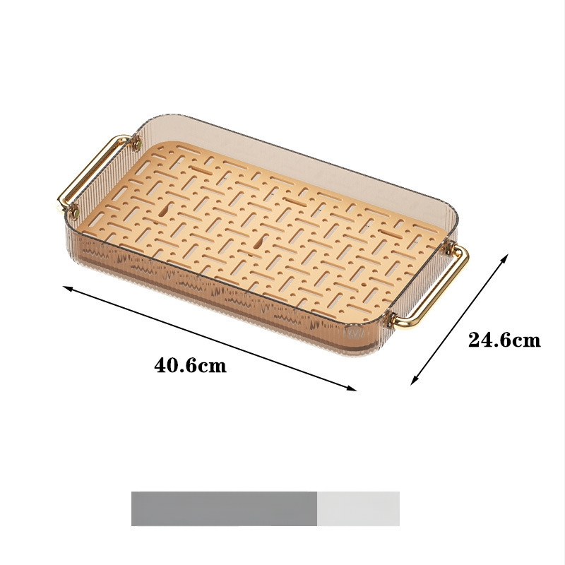 Διπλός πλαστικός δίσκος αποστράγγισης — ορθογώνιο ράφι αποθήκευσης κουζίνας για τσάι, φρούτα και φλυτζάνια | Υλικό: Άλλο; Κατηγορία: Καλάθι φρούτων; Κυκλοφόρησε: 2023; Στυλ: Μοντέρνο απλό; Ποιότητα: Premium