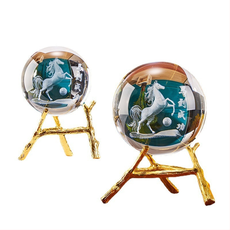 Drakona gada kristāla bumba dekors dzīvojamai istabai, Gravēšana, Ķīniešu stils, Bez pielāgošanas