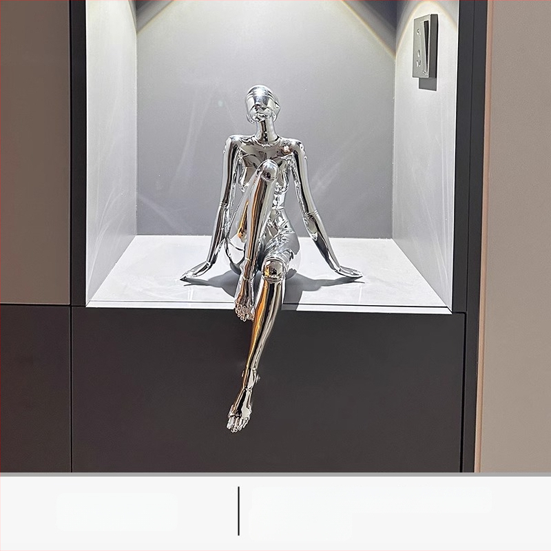 Mehāniskā dieviete dekoratīvā skulptūra, sveķi, rokas darbs, moderns un vienkāršs stils, piemērota dzīvojamai istabai, koridoram, TV skapim vai birojam