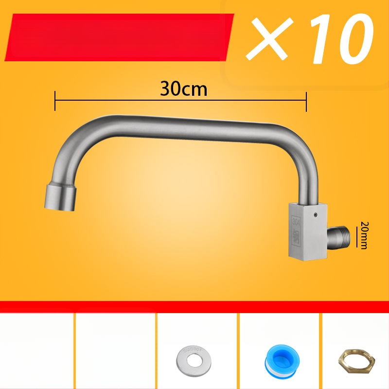 Kuhinjska slavina od 304 nehrđajućeg čelika s rotirajućim swingom, trostruka konstrukcija, način pogona: ključ, model 00043, Brushed završna obrada