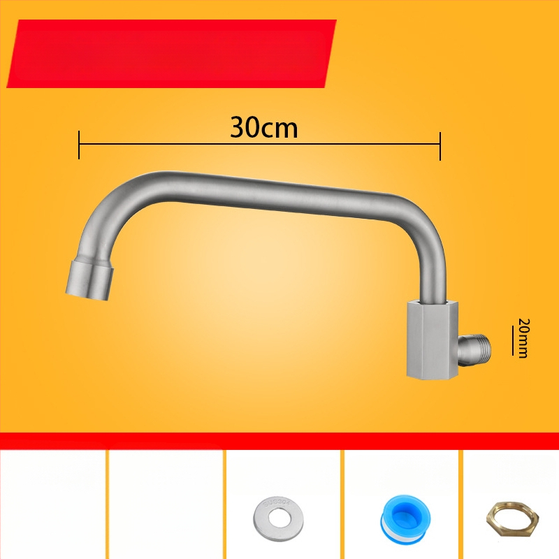 Kuhinjska slavina od 304 nehrđajućeg čelika s rotirajućim swingom, trostruka konstrukcija, način pogona: ključ, model 00043, Brushed završna obrada
