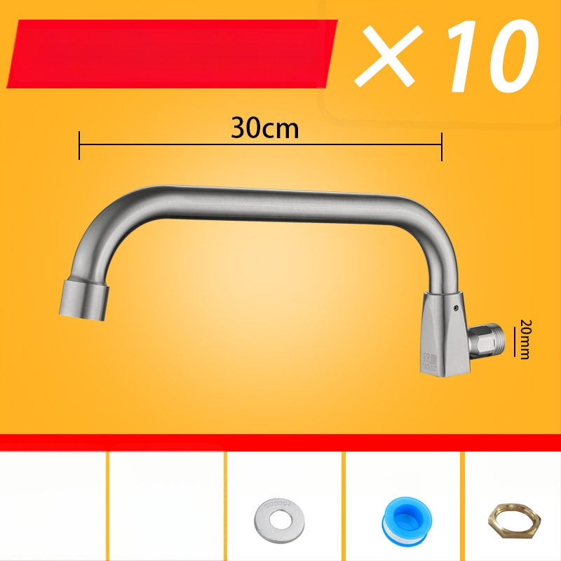 Kuhinjska slavina od 304 nehrđajućeg čelika s rotirajućim swingom, trostruka konstrukcija, način pogona: ključ, model 00043, Brushed završna obrada