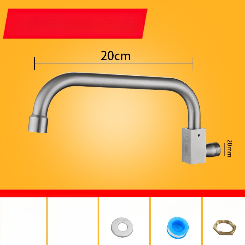Kuhinjska slavina od 304 nehrđajućeg čelika s rotirajućim swingom, trostruka konstrukcija, način pogona: ključ, model 00043, Brushed završna obrada
